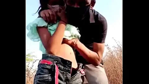 Indian college damsel rock-firm pummel outdoor