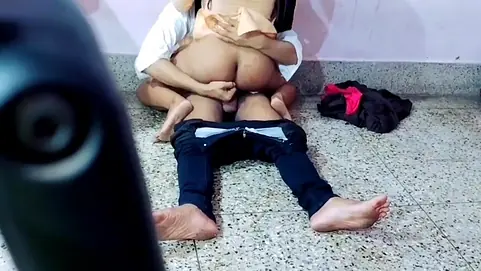 Watch the hot college girl get down and dirty in a school dormitory sex party!