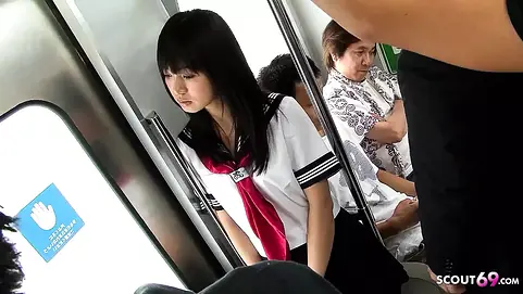 Kotomi Asakura gets a wild ride in a public bus with a pack of horny older guys
