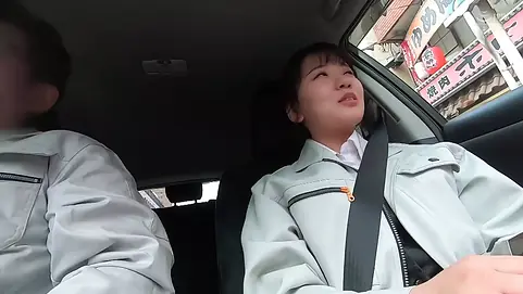 Watch as her husband watches as she's seduced by her boss in the car, and then takes his facial in the end