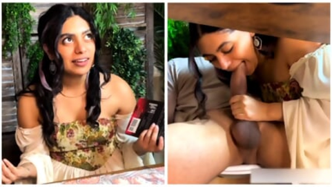 Indian nubile with immense mounds takes a rock-hard plumbing & gets her muff packed with spunk