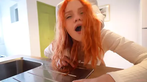 Witness this taut-bodied teenager get drilled rock hard in the kitchen