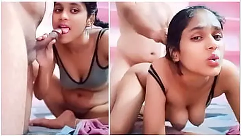 Desi cutie Riya Bhabh1 takes a firm pummeling after blowing her neighbor's thong snake