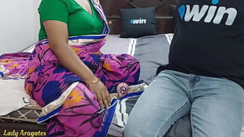 Arun and Raveena75 share couch with a suspended Indian man for a crazy and wooly suck off session