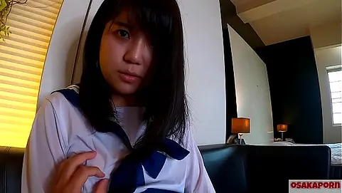 Mao Saka, a young and inexperienced Asian, gets fingered and toyed to climax