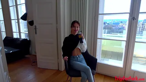 Watch Liz Ocean, a slim, gorgeous Asian, moan and get filled with cum in full sex film